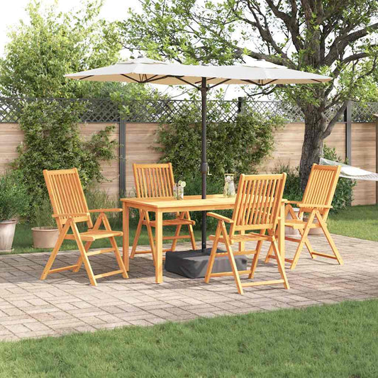 5 Piece Garden Dining Set Solid Acacia Wood Foldable
