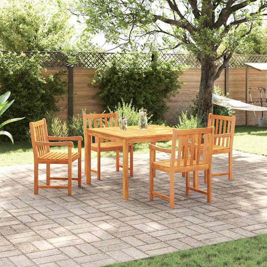 5-Piece Garden Dining Set - Solid Acacia Wood