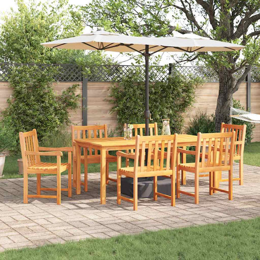 7-Piece Garden Dining Set - Solid Wood Acacia