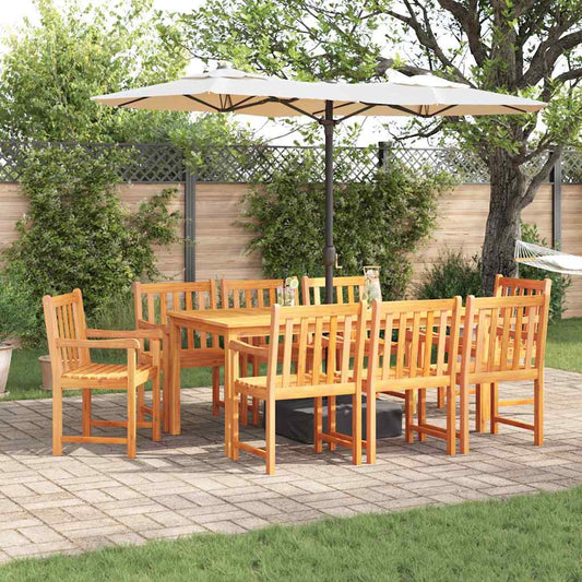 9 Piece Garden Dining Set Solid Wood Acacia