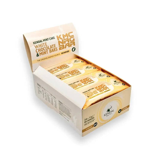 KMC NRG BAR: White Chocolate Coated Kendal Mint Cake 50g (Clearance)-0