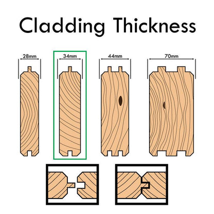 Shire Dean 11' 9" x 13' 8" Pent Log Cabin - Premium 34mm Cladding Tongue & Groove