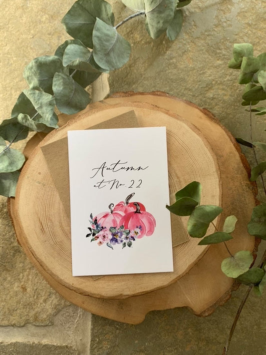 Autumn At No. House Pink Pumpkins Autumn Kitchen Seasonal Wall Home Decor Print-0