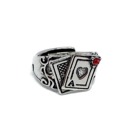 Ace of Spades Adjustable Ring-0
