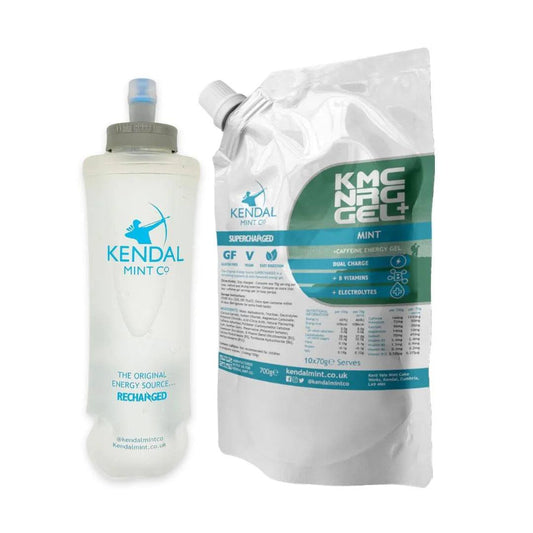 KMC NRG GEL+ Refill Pouch & 500ml Flask Bundle: Mint Caffeine-0