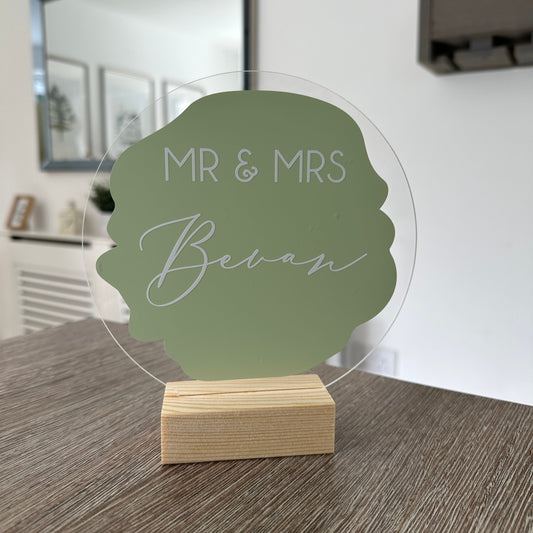 Table Numbers For Wedding Circle Or Rectangle Acrylic Plaque Sign With Wooden Base-0