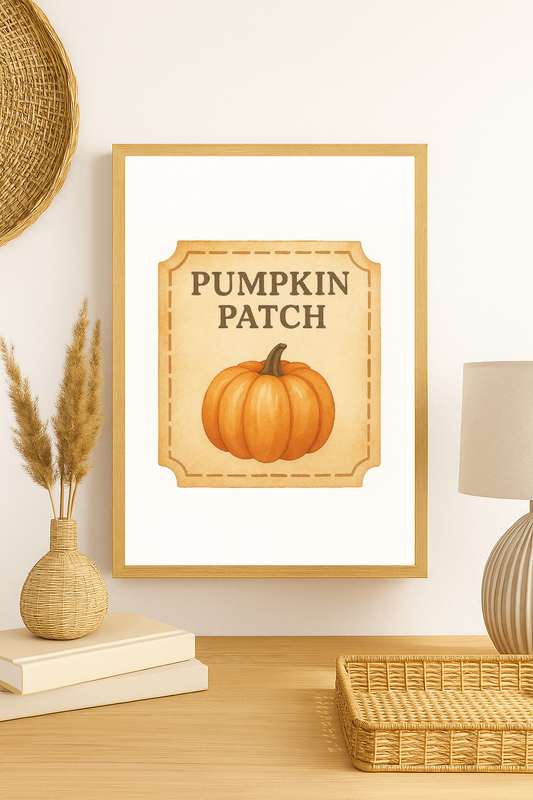 Pumpkin Patch Ticket Wall Art – Rustic Farmhouse Autumn Décor-0