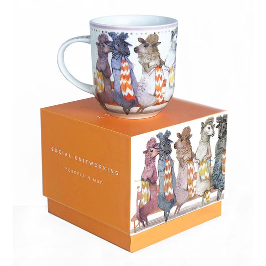 Social Knitworking Porcelain Mug-0