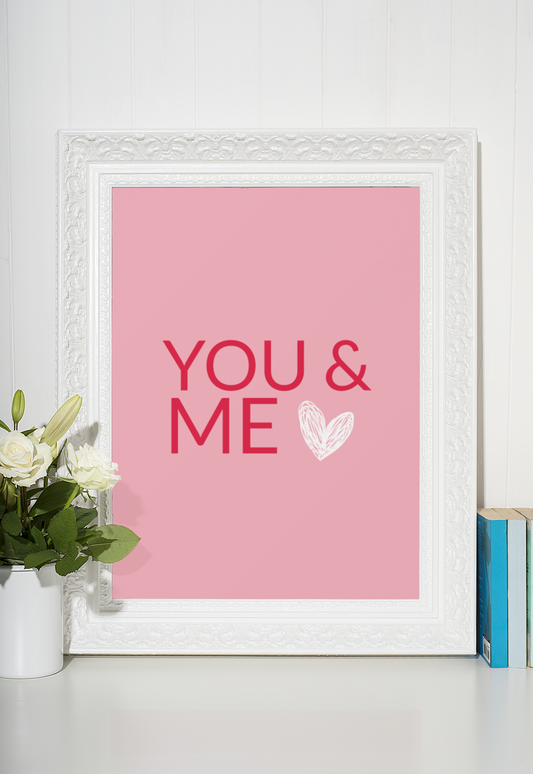 You & Me Valentine's Day Home Wall Decor Print-0