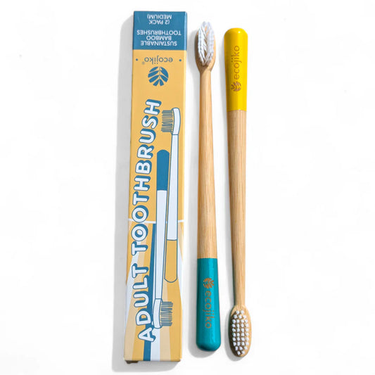 Sustainable Bamboo Toothbrush | Adult Medium Bamboo Toothbrushes (2 pack)-0