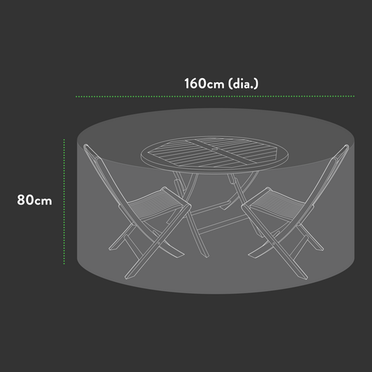 Premium Small (2-4 seater) Round Patio Set Cover - 160 (Dia.)X 80(H) cm-1