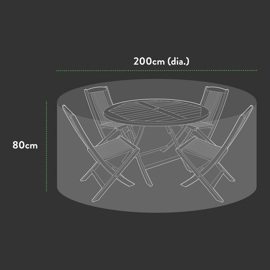 Premium 4 seater Round Patio Set Cover - 200 (Dia.)X 80(H) cm-1