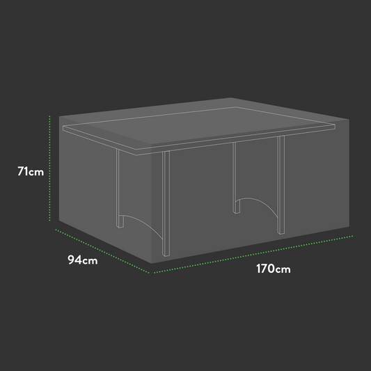 Premium Rectangular 6 seater table cover - 170 X 94 X 71 (H) cm-1