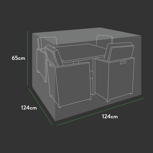 Premium Modular 4 Seater Cube Set Cover Large - 124 X 124 X 65 H-1