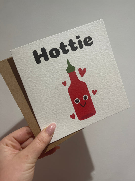 Hottie Valentines Day Funny Humorous Hammered Card & Envelope-0