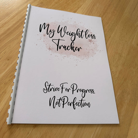 Binded Rose Gold Pink Pretty Weight Loss & Diet Tracker Journal A4 Diary - Up To 1 Year Measurements Goals Weigh Ins + Lots MORE!-0