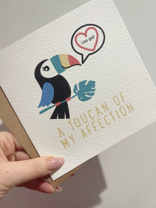 A Toucan Of My Affection Valentines Day Funny Humorous Hammered Card & Envelope-0
