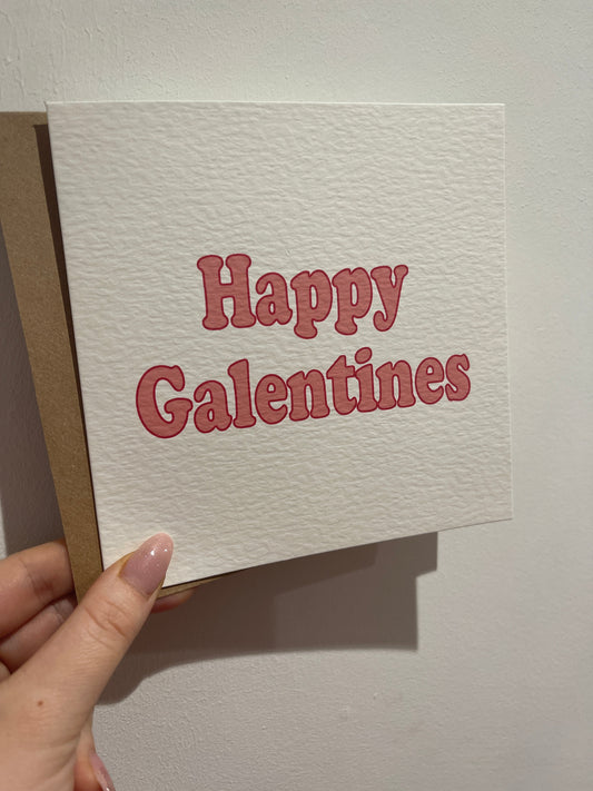 Happy Galentines Valentines Day Funny Humorous Hammered Card & Envelope-0