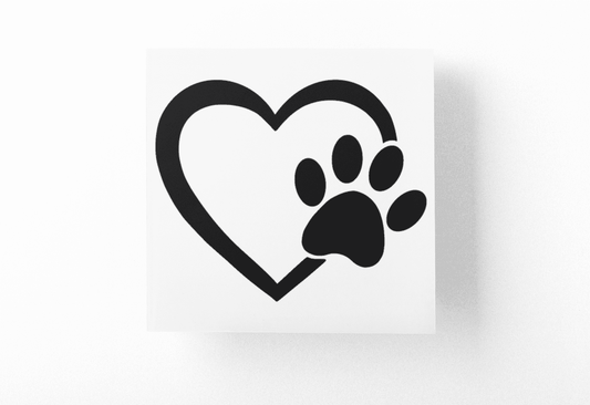 Paw Heart Dog Mom Sticker-0