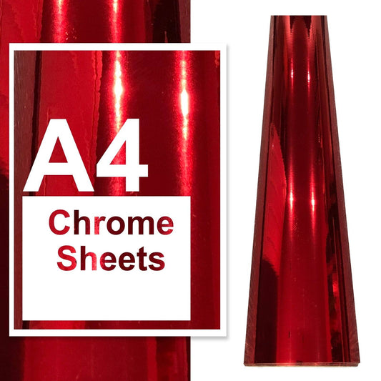 A4 A3 A2 Chrome Vinyl Sheets Red-0