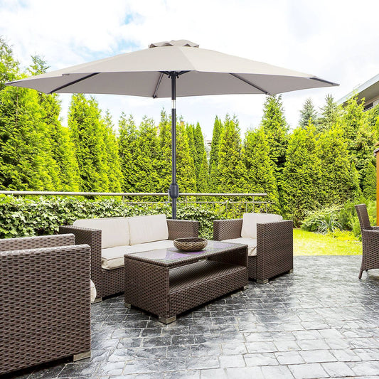 Outsunny 3(m) Tilting Parasol Garden Umbrellas