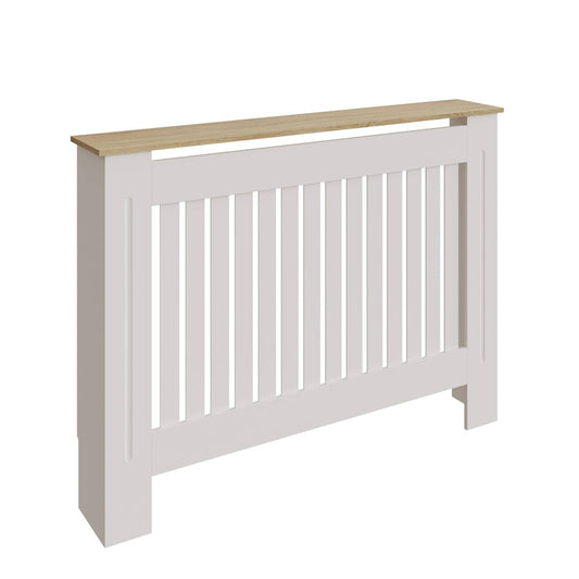 Longslow Large Radiator Cover White & Oak 1 Shelf