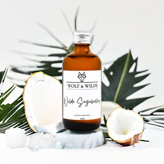 Wilde Seychelles 100ML Luxury Reed Diffuser Refill In Amber Glass Bottle-0