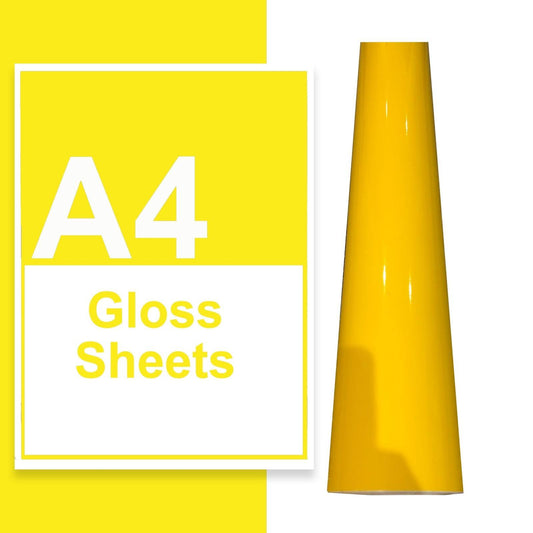 A4 A3 A2 Gloss Vinyl Sheets Bright Yellow-0